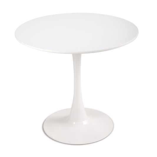 31.5H White Tulip Table Mid-Century Dining Table with Round MDF Table Top, Pedestal Dining Table, End Table Leisure Coffee Table